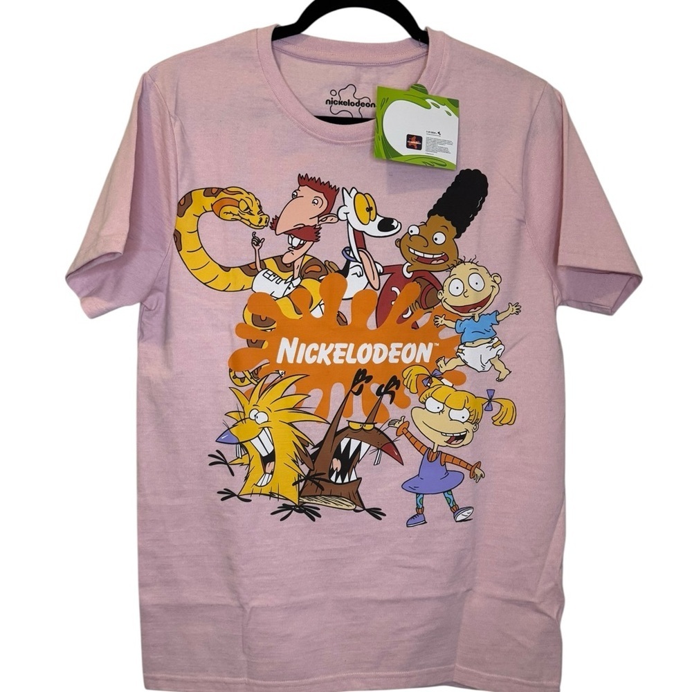 Nickelodeon Logo Tee in Pink and Green